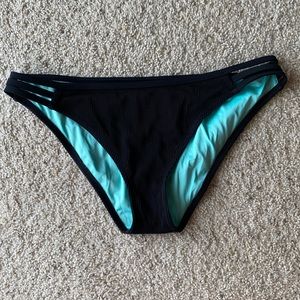 Black Mid Rise Swim Bottoms